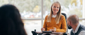 woman engaging with community