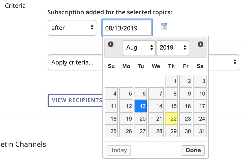 picture of calendar for setting up email segmentation by date